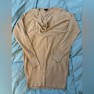 Talbots Tan Cowl Neck Tunic Sweater EUC